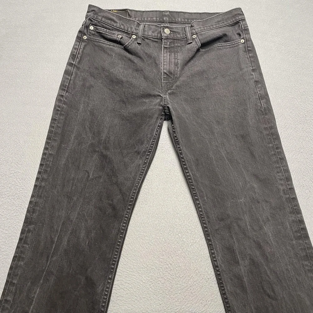 Levis 514 Jeans Mens 36x34 Black Slim Straight Denim Stretch Zip Fly Five Pocket